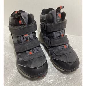 Merrell Kids mid strap Waterproof Winter Boots; Granite and Black; SIZE 1